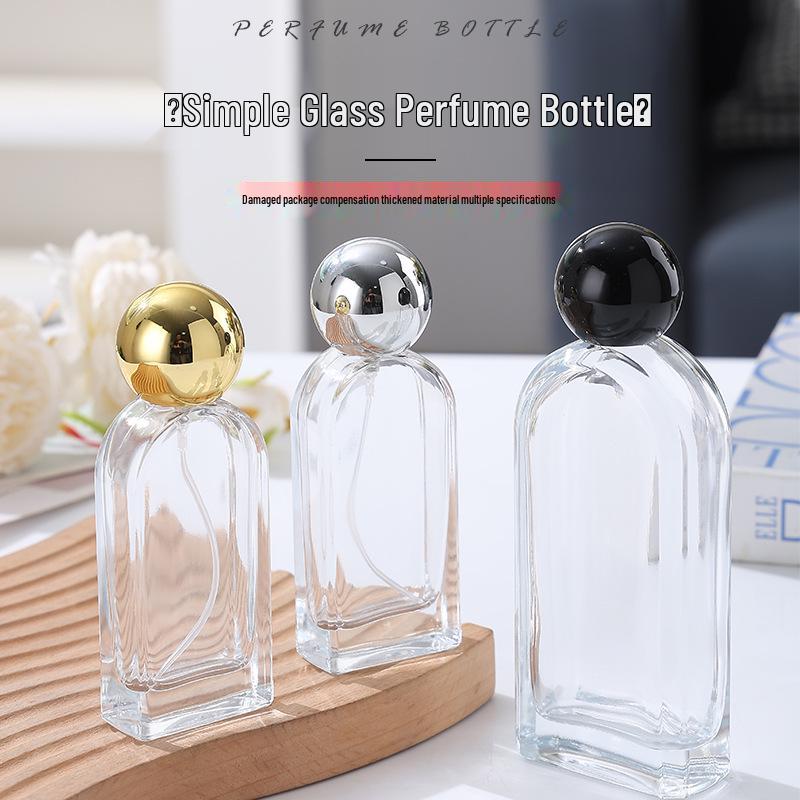 Transparent Glass Spray Perfume Decanter Bottle - Small Cylindrical Design