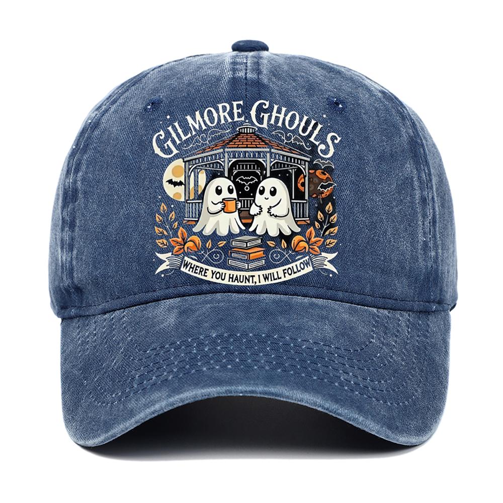 Letter Ghost Printed Baseball Cap for Men and Women, Adjustable Outdoor Sun Protection Hat, Halloween Holiday Gift Decoration