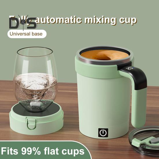 Automatischer Rührbecher 380ml Elektrischer Magnetrührer Edelstahl Kaffeetasse LED-Anzeige Isolierter Reisebecher Milchshake-Maker