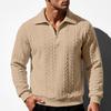 2026 Mens Loose Fit Long Sleeve Polo Sweatshirt Casual Daily Top