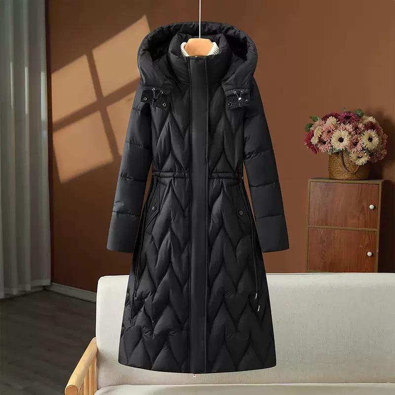 Women`s Winter Long Over-the-Knee Down-Filled Coat: