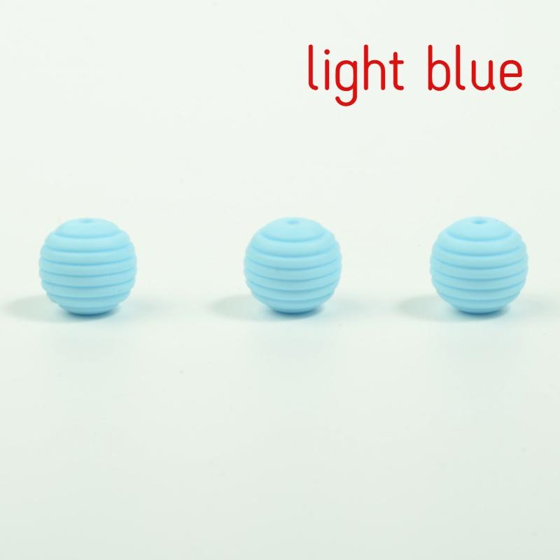 10pcs Silicone Beads Baby Teething Round Spiral Beads Food Grade Beads 15mm DIY Threaded Beads Baby Teethers
