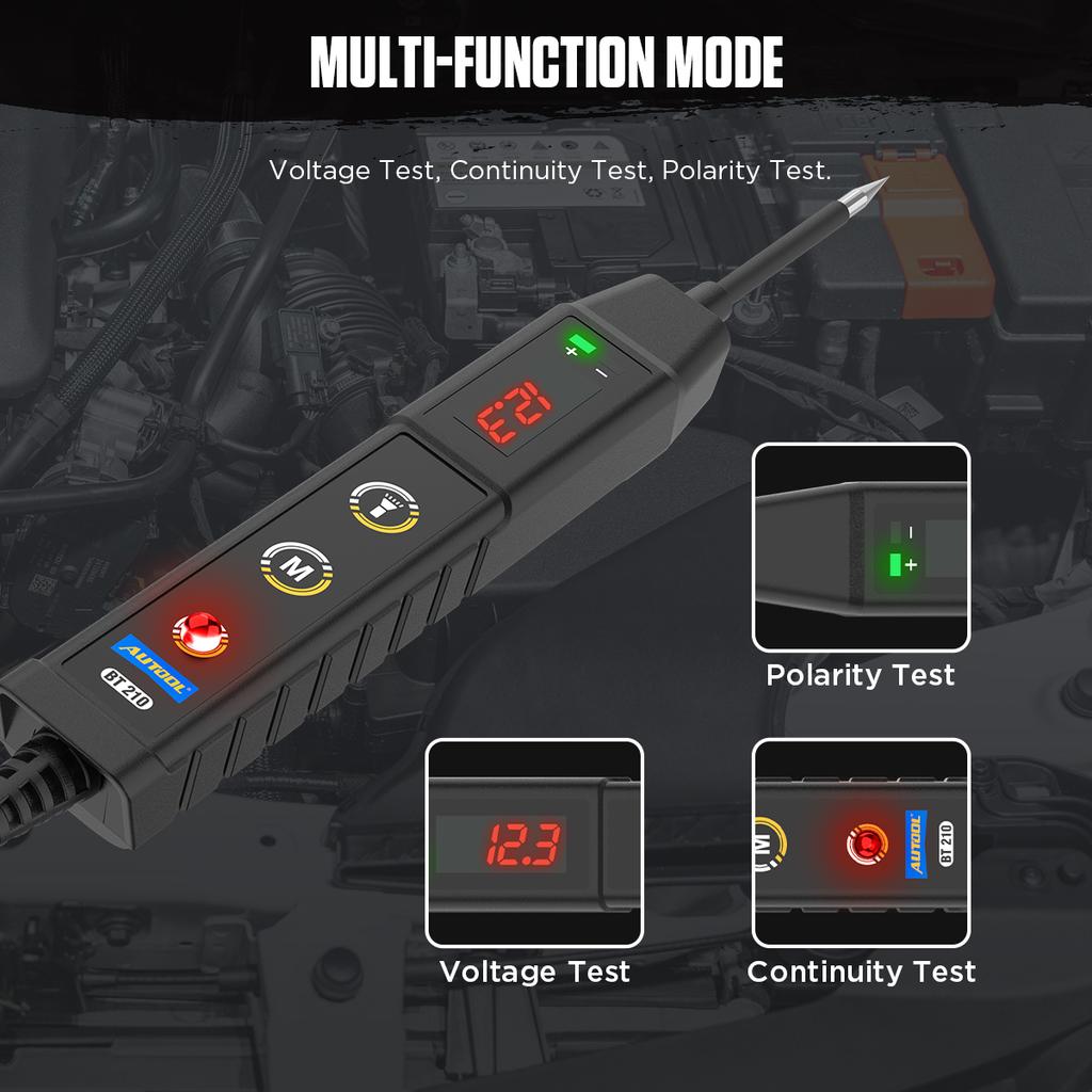 AUTOOL BT210 Car Circuit Tester Power Probe Car Diagnostic Tool Electric Voltage Integrated Scanner for 9-30V Car