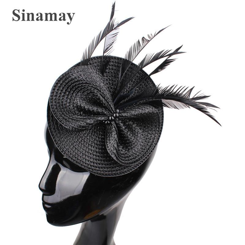 European And American Feather Headgear Popular Bridal Hair Accessories Banquet Photo Top Hat Pp Imitation Hemp Headgear