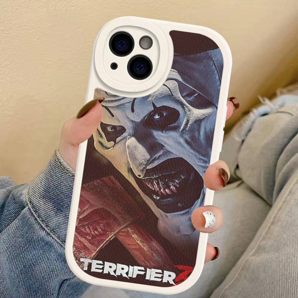 T-Terrifier Funny Horror For IPhone 16 15 14 16E 13 12 11 Pro Max Plus Phone Leather Case