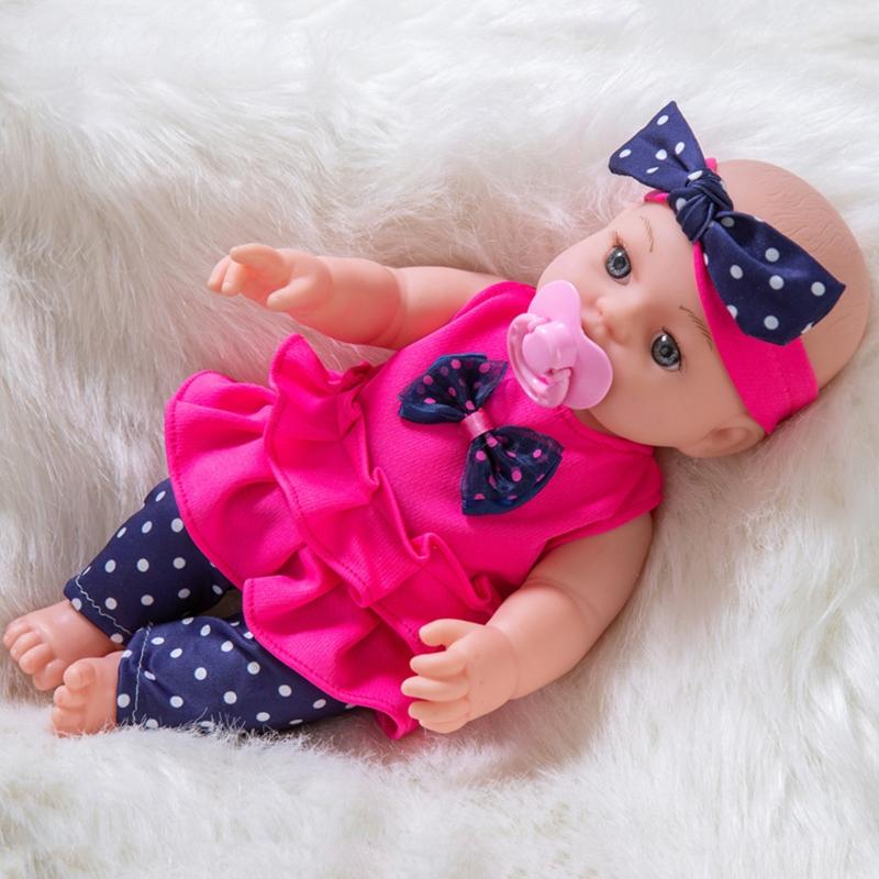 12'' Reborn Lifelike Toy Figure Interaction Toy Full Body Vinyl Simulation Baby Bath for Doll that Look Real for w/ Eyes