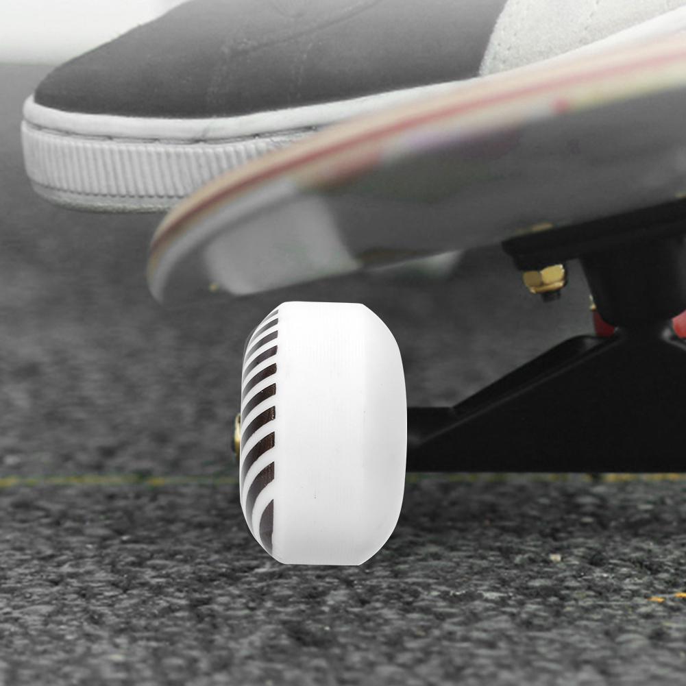 4PCS 95A PU White Stripe 52x30mm Skateboard Double Rocker Wheel Downspeed Sliding Wheels