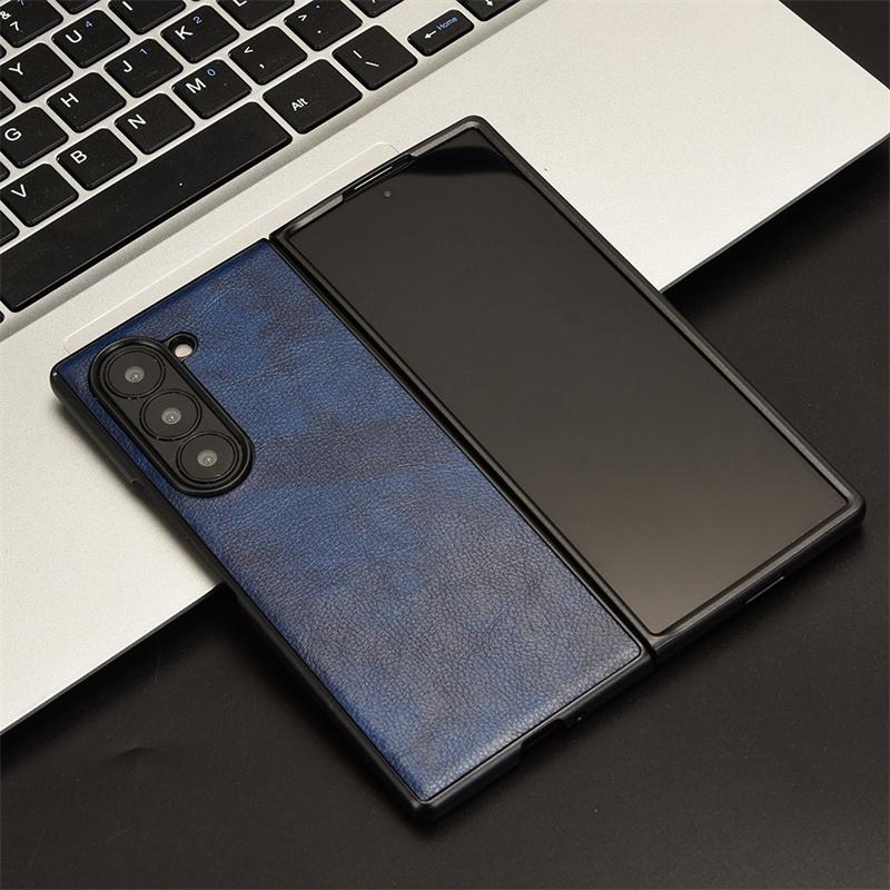 For samsung galaxy z fold6 5g phone case lychee phone case bumper rear shock case galaxy z fold5 4 3 2folding case