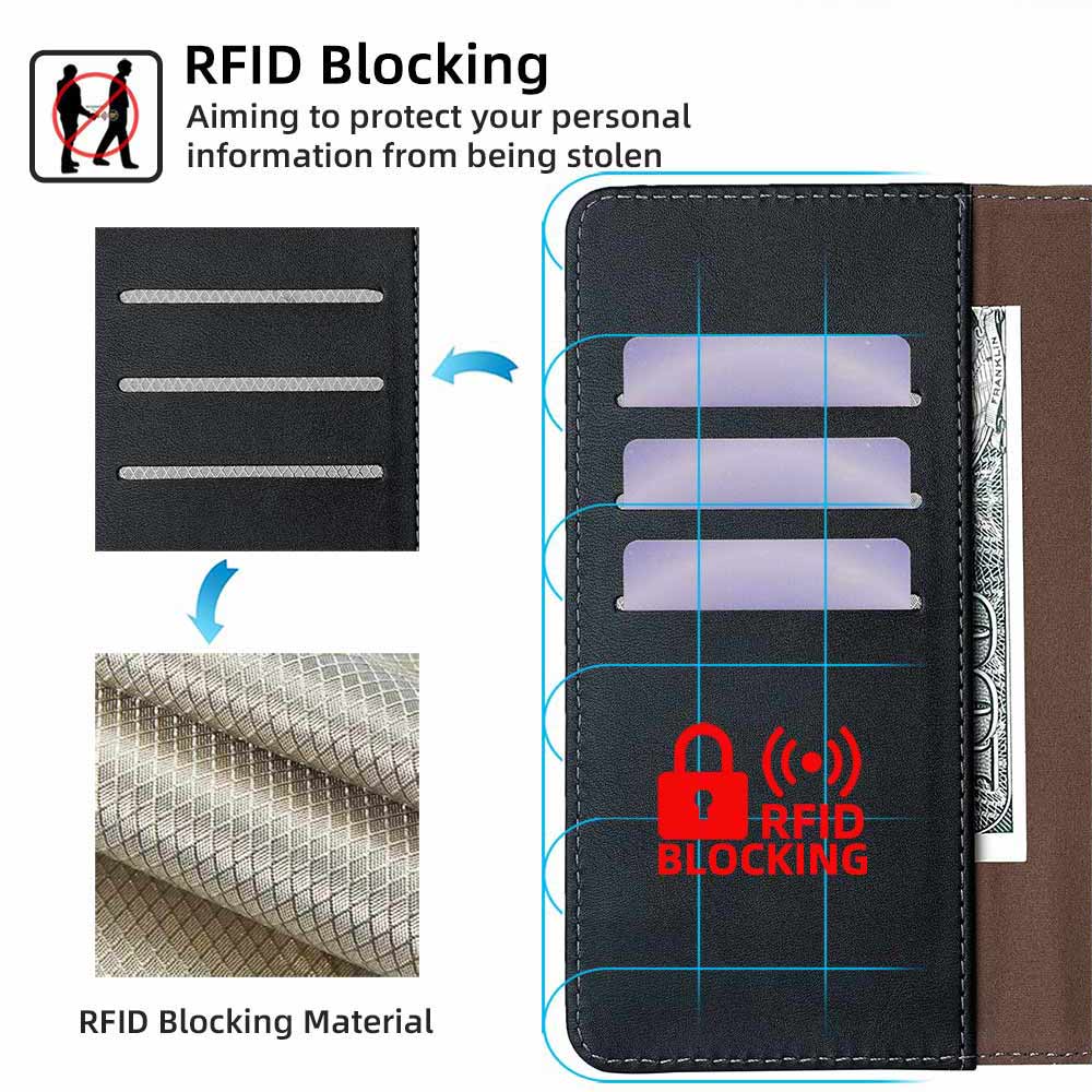 Portafoglio Multicolore a Libro in Pelle con Patta Copertura per Samsung Galaxy M14 M13 M12 M11 Chiusura Magnetica Custodia con Supporto Blocco RFID
