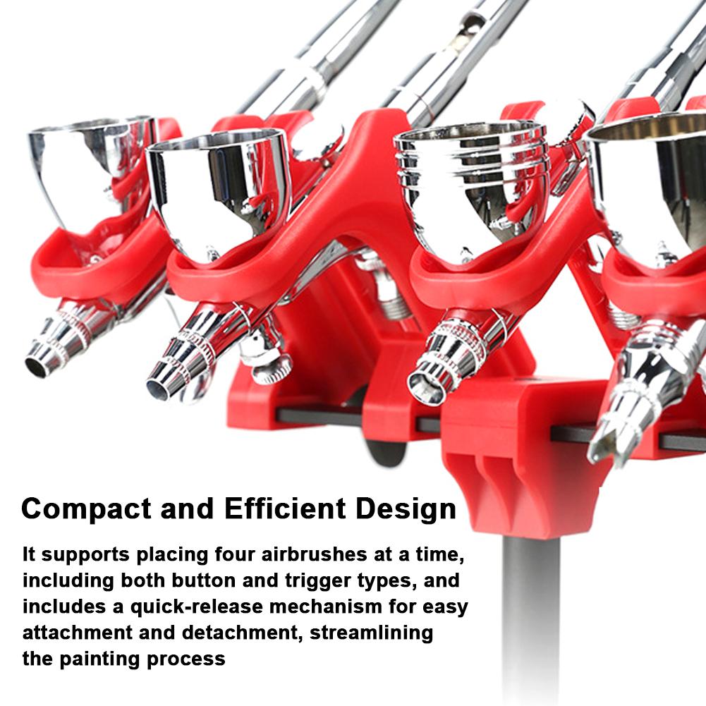 Quick Release Airbrush Stand Quick Pull Spraying Pen Holder 30mm Adjustable 360 degrees Rotation for Effortlessly