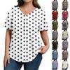 Women's Plus Size Fashionable Casual Loose-Fit Short Sleeve Elegant V Neck Blouse For Work