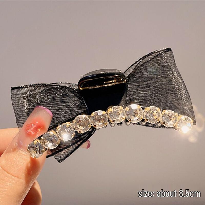 

Корейский стиль Стразы Бант Заколка-акула для волос - Универсальная сетчатая сказочная заколка-аксессуар