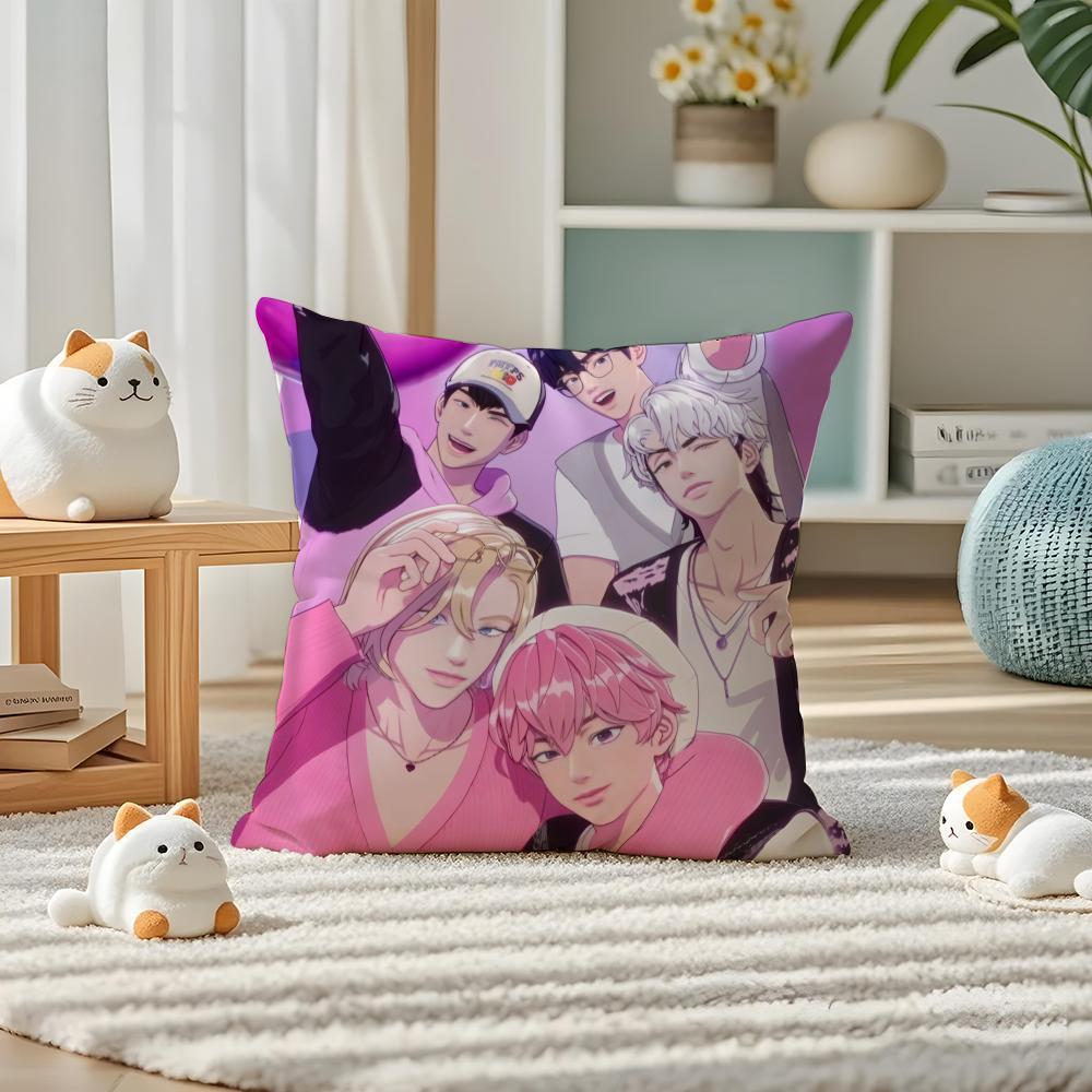 Kpop PPLAVE Kissenbezug Seidig elegant Komfort Sofa Bett Verdeckter Reißverschluss