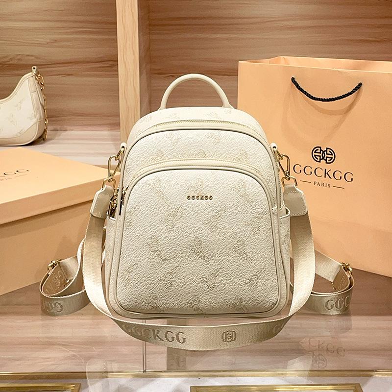 

2025 Summer New Women s Handbag, Unique Design, High-End Fashion Print, Large Capacity Backpack for Outings 25*11*30 бежевый