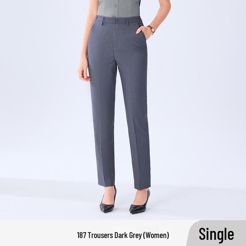 Non-Iron Professional Slim Straight Leg Grey Suit Pants for Men & Women – Ideal Formal Workwear for Commuting