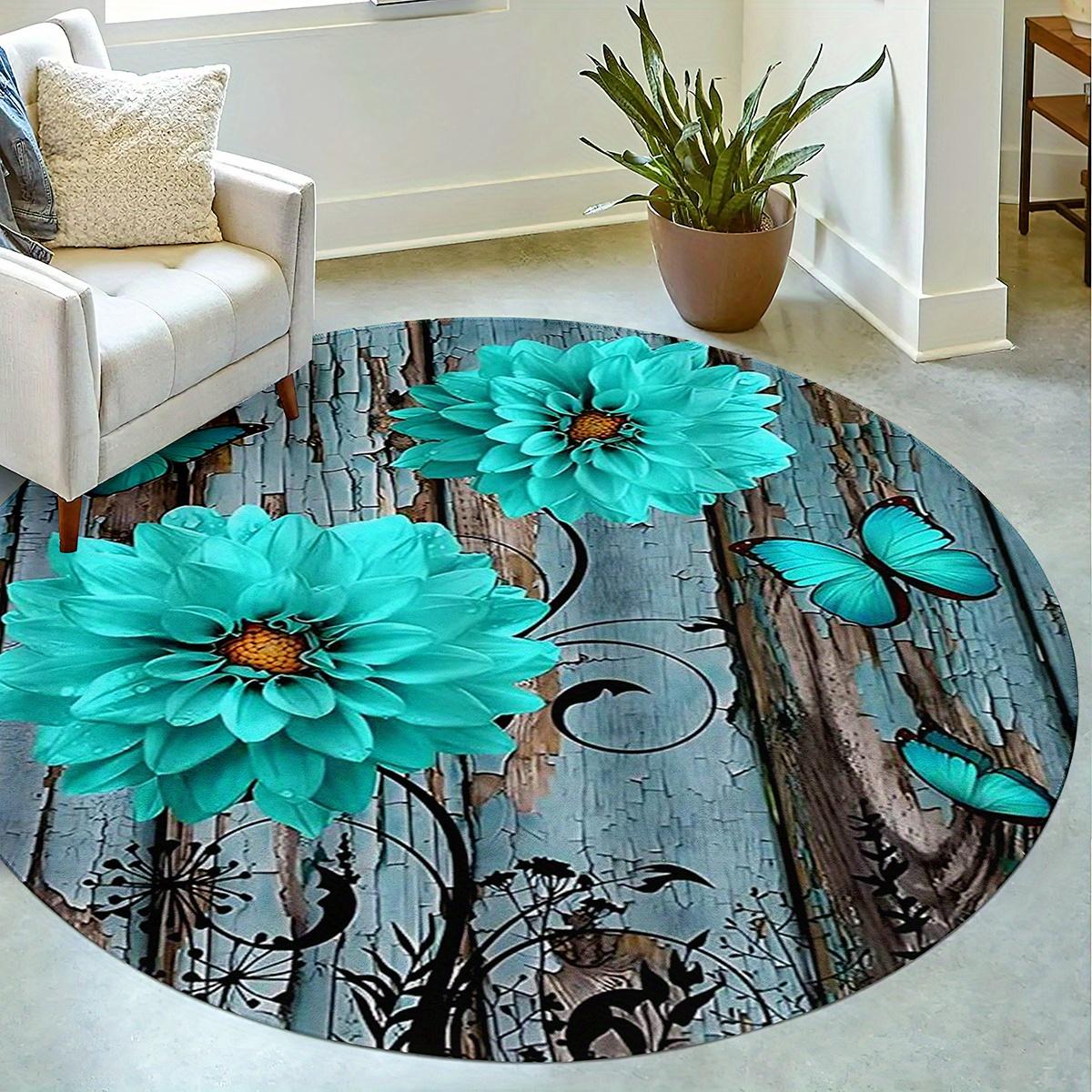 

Роскошный коврик для пола с узором «Ромашки», круглой формы, кухонный коврик-дорожка для прихожей, ковер для спальни, гостиной, мягкий ковер, нескользящий коврик для зонирования 60X60cm