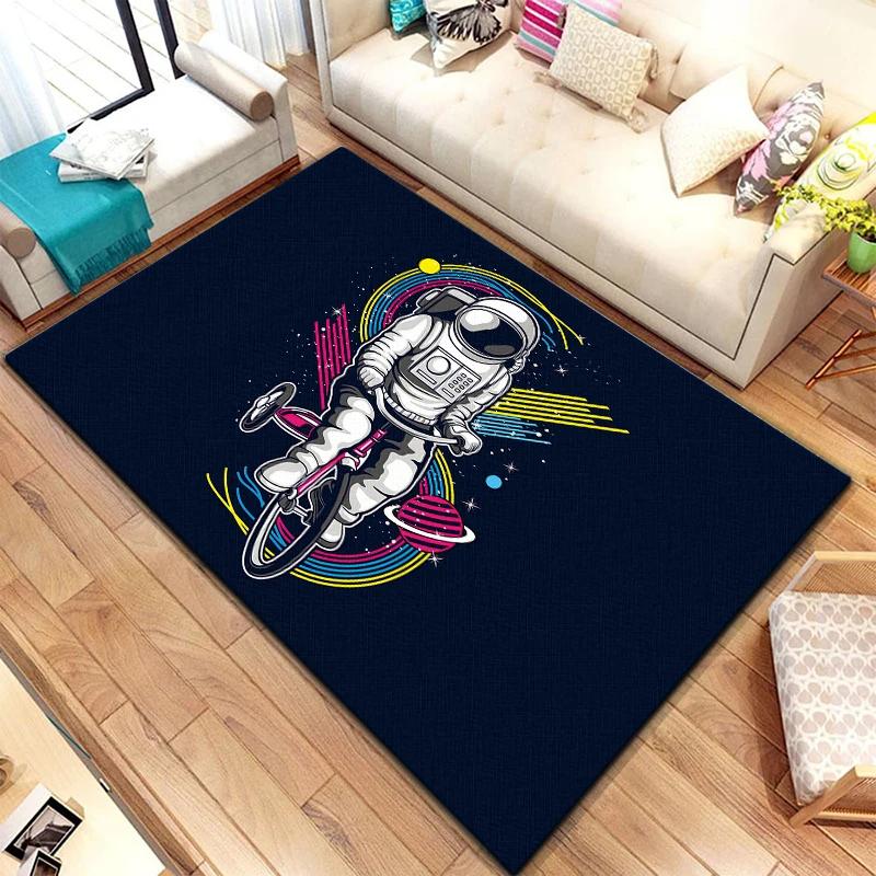 Astronaut Teppich Kinder Krabbelmatte Fußmatte Wohnzimmer Bereichsteppich Spielbereich Badezimmer Bodenmatte Bereichsteppich Yoga Wohnzimmer