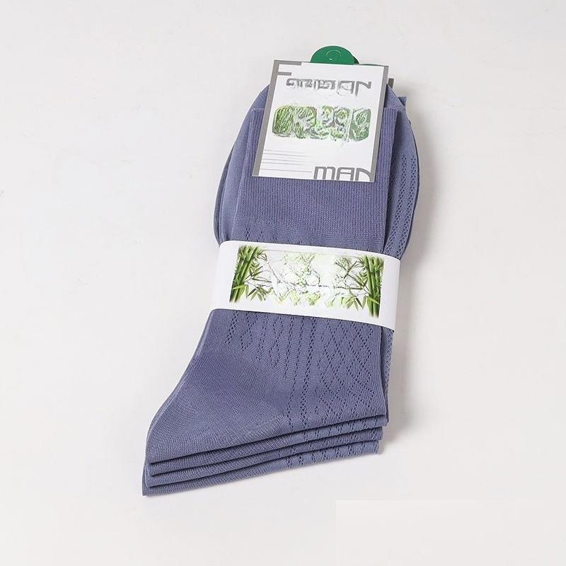 4 Pairs of Men's Summer Thin Anti Hook Silk Non Elastic Non Foot Middle Aged Loose Tube Socks