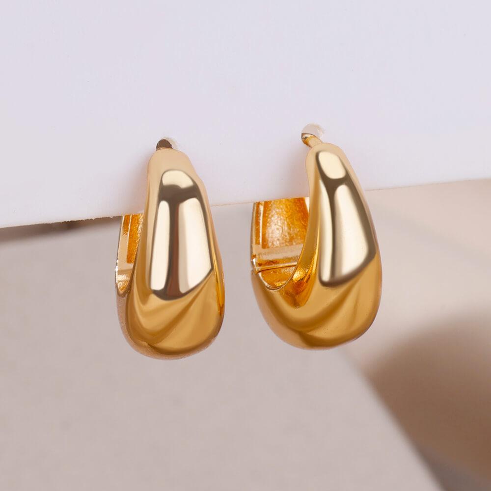 316L Stainless Steel Gold Color Hoop Earrings for Women Oval Circle Earrings Elegant Ear Christmas Jewelry Gift Dropshipping