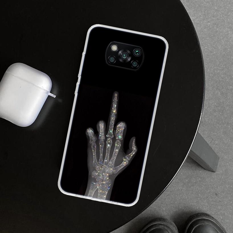 Middle Finger Phone Case Cover for Xiaomi Poco X6 X5 X7 Pro F7 Ultra Redmi 15C 15 13C 13 12C 12 10C 10 10A 9C 9A 9T 9 Coque Poco
