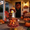 Maple Leaf Porch Bird Dress Set for Front Door Display, 21Inch Bird Statue Outfit with Matching Hat for Porch Animal Statue Decoration
