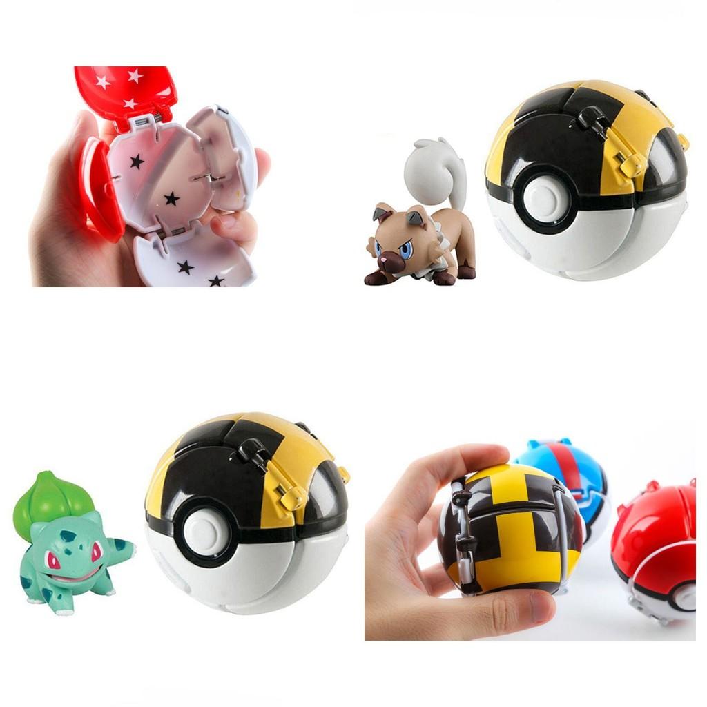 Pokemon Poke Ball Elf Figure Model Toy Pikachu Charmander Litten Rockruff Game Anime Figure