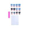 24 Pièces/Ensemble Faux Ongles Points Rayures Imprimé Couverture Complète Moyenne Faux Ongles Dégradés Changement de Style Rapide Faux Ongles avec Ajustement Parfait Port de Salon de Manucure