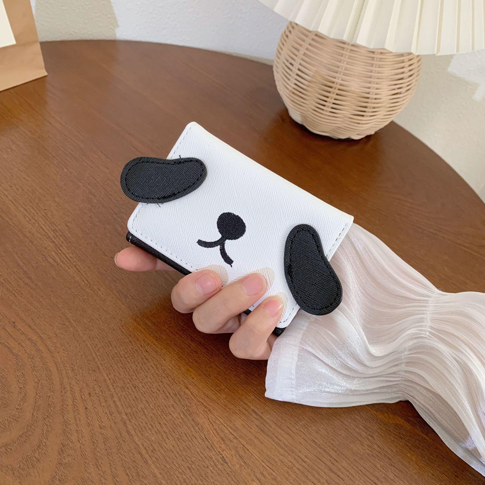 

Стильный и компактный женский студенческий кошелек-кардхолдер, кошелек для мелочи с принтом щенка, простой тонкий кошелек высокого класса для женщин чёрный