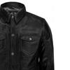 AL KHALID Real Soft  Lambskin Leather Motorcycle New Men's Black Leather Causal  Wear Shirt