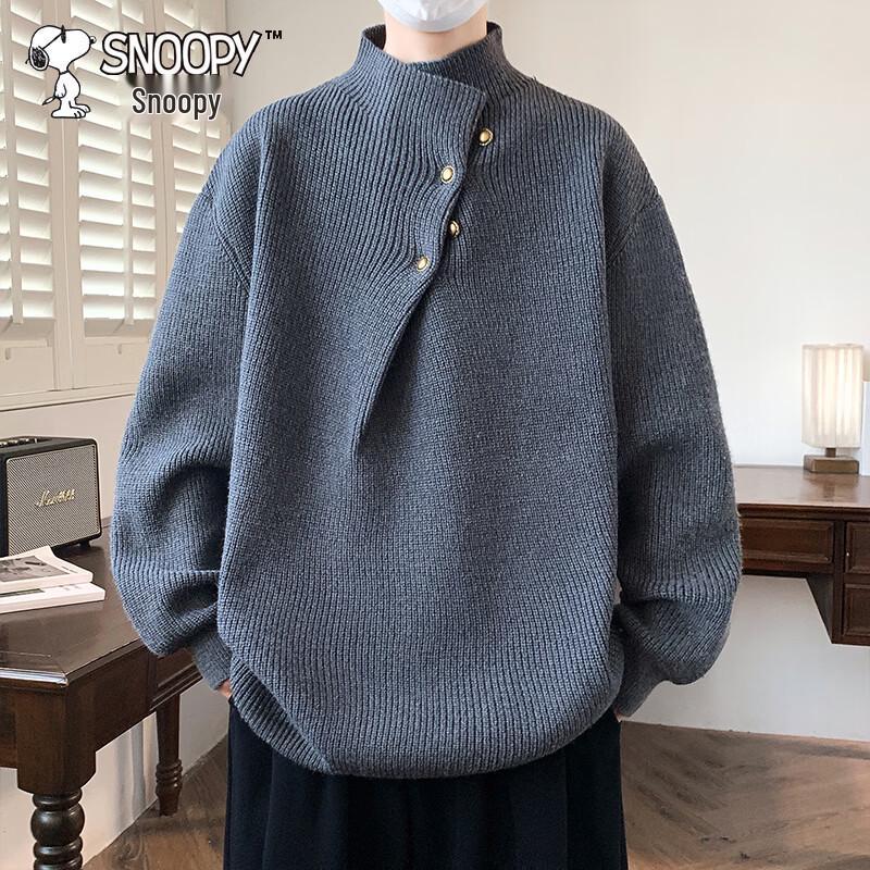 Snoopy Men's Autumn/Winter Half-High Collar Pullover Knit Sweater