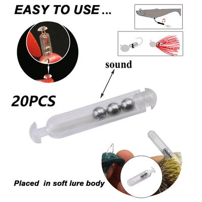 20pcs Glass Fishing Rattles Rattle Inserts For  Tubes Lure Accessories Stainless Steel Rattles Fishing Accessories