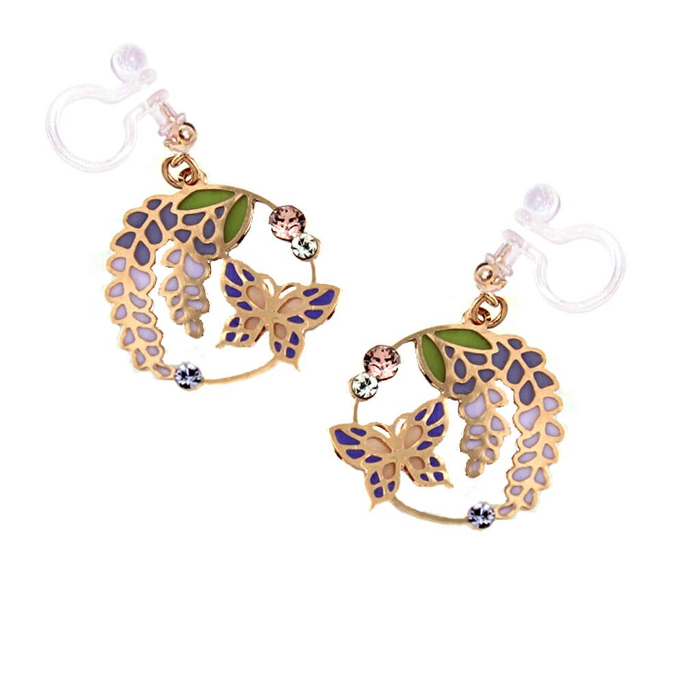 

Shop Made in Japanese Japanese Wisteria E [Jewelry M] Earrings, Non-pierced earrings, Women s, Kids accessories, Japan, Hypoallergenic, style,