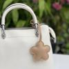Trendy PU Leather Flower Keychain Solid Color Cartoon Car Keyring Personalized Backpack Hanging Decoration For Women Bag Pendant