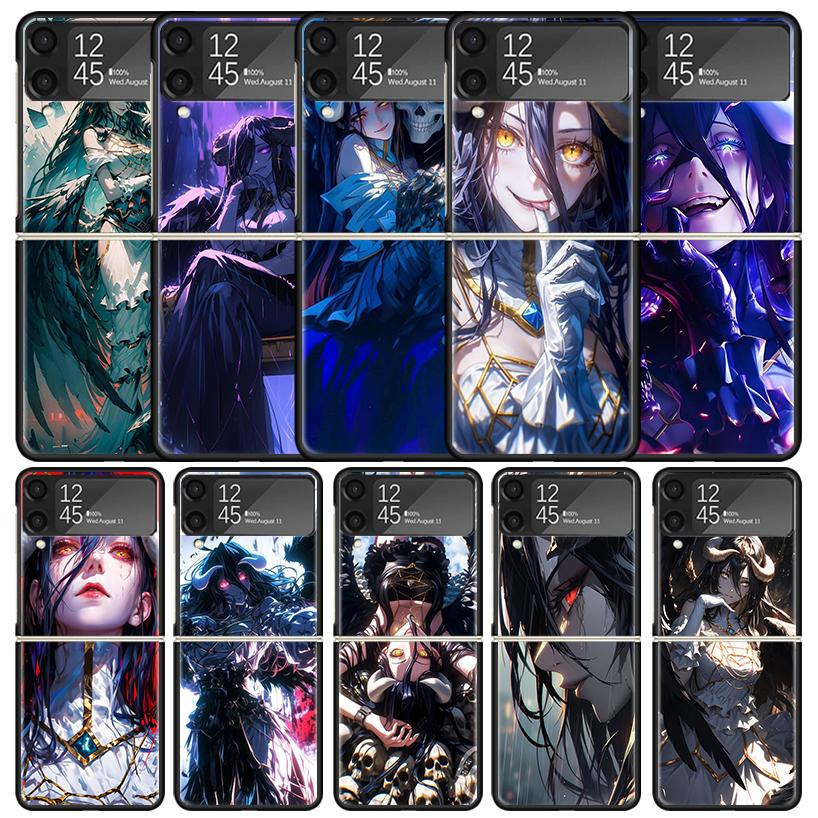 Albedo Overlord Anime Phone Case For Samsung Galaxy Z Flip7 Flip6 5G Flip5 Flip4 Flip3 ZFlip 7 6 3 4 5 Shockproof Back Cover Gal