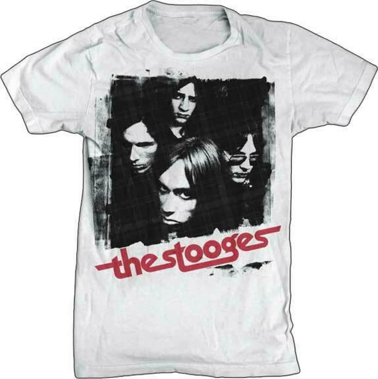 Iggy and The Stooges group shot white T-shirt S