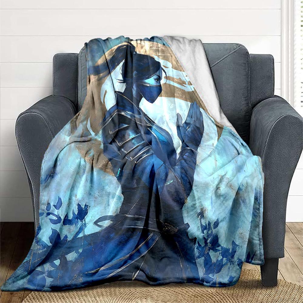 1pc Mortal Kombat Blanket Lightweight Flannel Throw For Sofa, Bed, Travel, Camping, Livingroom, Office, Couch, Chair, And Bed