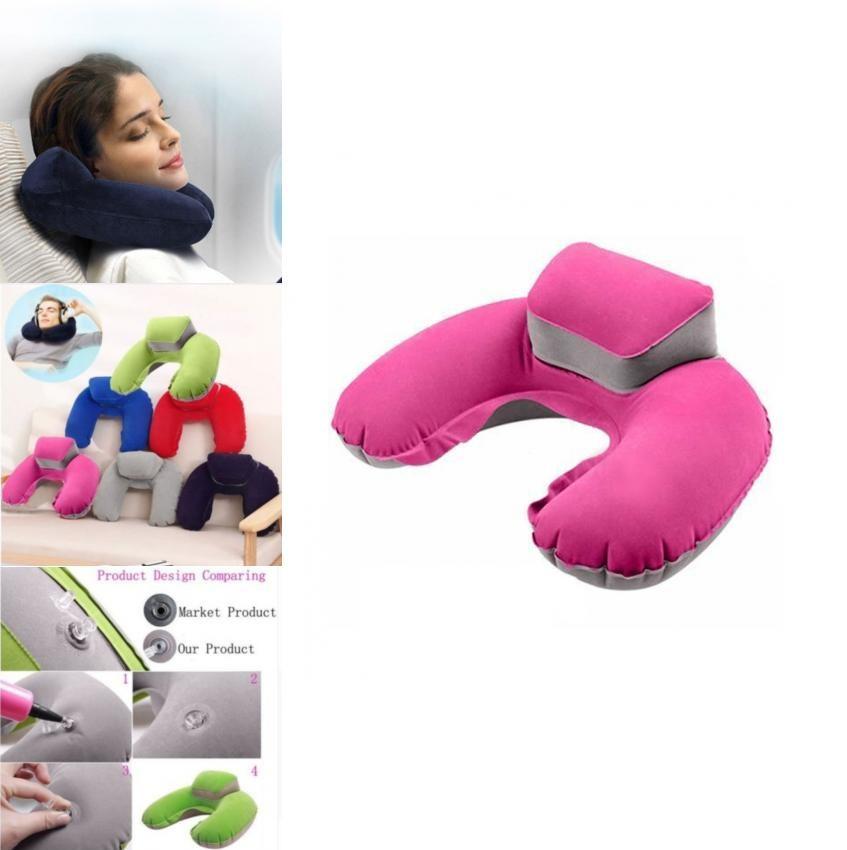 Luxurious Inflatable Travel Pillow Set With Eye Mask And Earplugs For Airplane Comfort
