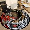 1pc Tiger Mask Chair Carpet for Office, Round Non Slip Durable Large Size Office Carpet, Suitable for Office
