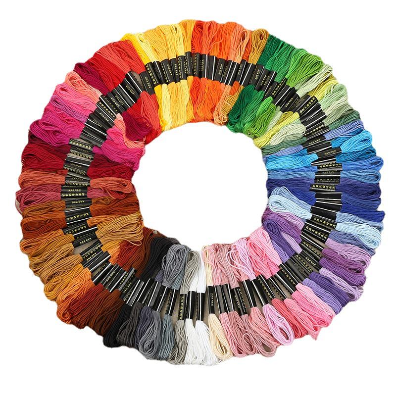 Cross-Stitch Embroidery Thread Set: 24-200 Polyester/Cotton Color Options