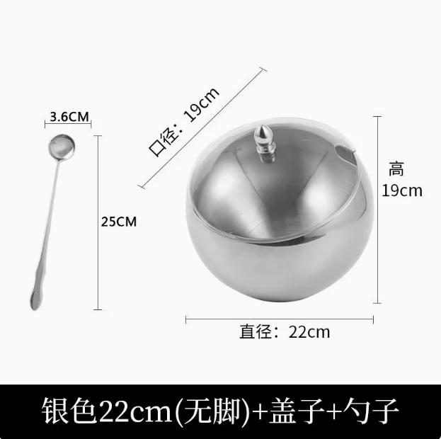 Kitchen Items Sloped Stainless Steel Bowl Storage Containers Spherical Sauce Bowl with Cover Restaurant Bowl Buffet Tableware
