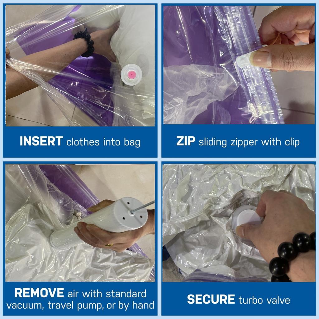 Vacuum Storage Bags Inside with Lavender Scent Reusable Clothes Storage Bags for Clothing Organizer Comforters Blankets, Bedding