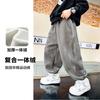 Boys Fleece Lined Sweatpants Winter Loose Warm Sports Pants Kids Casual Trousers