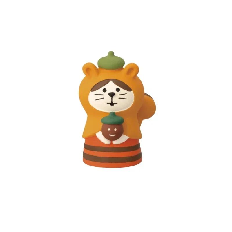 Japanese Style ZAKKA Cat INS Crafts Small Ornaments for Autumn Harvest Season Trend Bonsai Food and Decorative Resin Figurines s