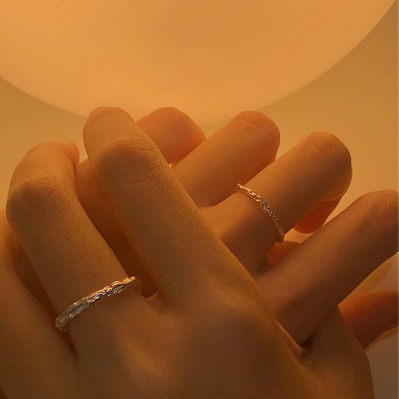 Nische Fortgeschrittener Design-Sinn Schlichte Mode Kalter Wind Ins Einstellbarer Adernring Vintage Geometrischer Fingerring Elegant Schlicht Damenringe