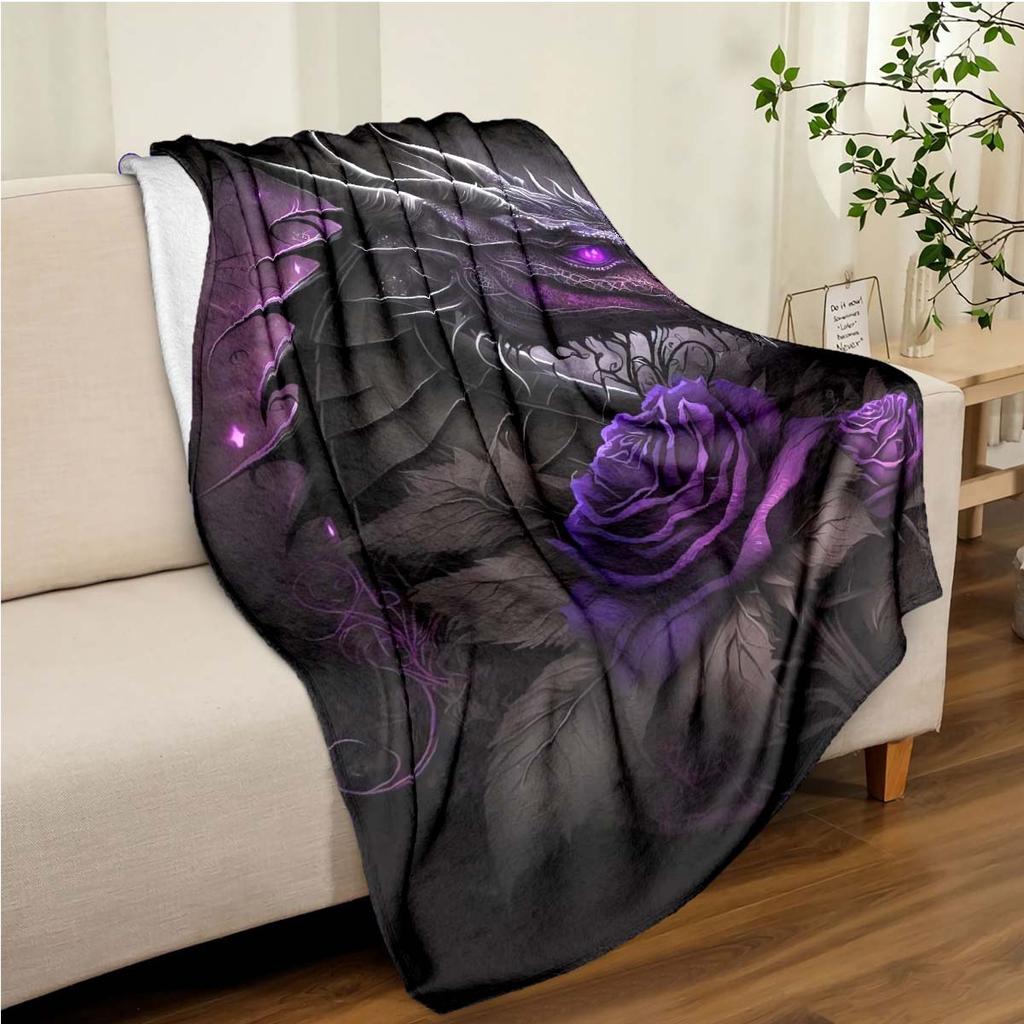 Shoot Dragon Blanket Soft Warm Throw Blanket Nap Blanket For Couch Sofa Office Bed Camping Travel Multipurpose Gift Blanket For All Season