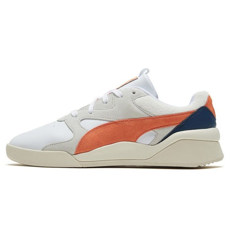 Puma Aeon Heritage Sports Versatile Suede Slip-Resistant Durable Low-Top Marathon Running Shoes Women Sneaker White Orange 370961-05