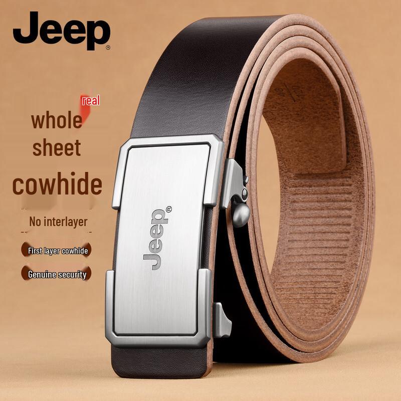 JEEP Men s Genuine Leather Automatic Buckle Belt 110cm - 125cm
