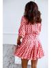European and American Women's Long-Sleeve Tie-Waist Printed Shirt Dress