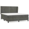 3129166 vidaXL Lit à sommier tapissier et matelas Gris foncé 180x200cm Velours
