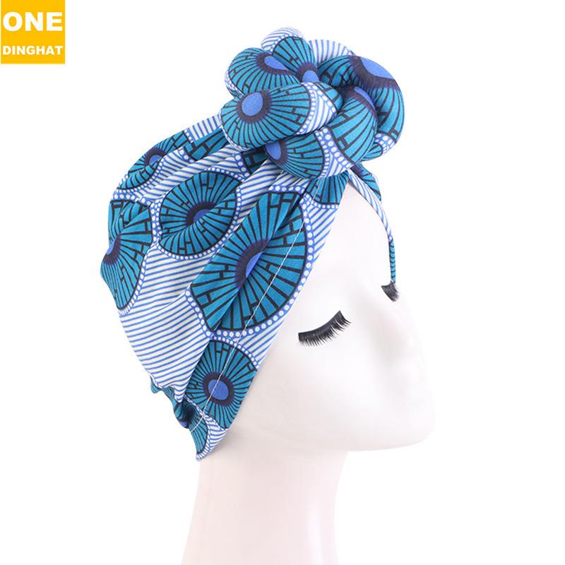 Chapéu Turbante Africano Estampado com Torção, Chapéu Turbante com Nó de Disco, Chapéu Nacional Popular na Europa e América